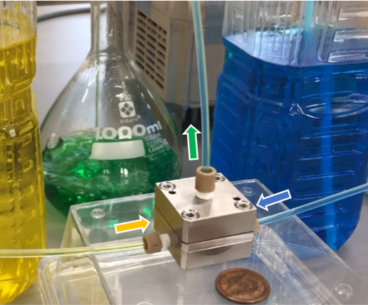 混合実験の様子(総流量3L/min)